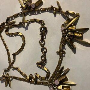 J. Crew Gold Necklace with Pink Accents